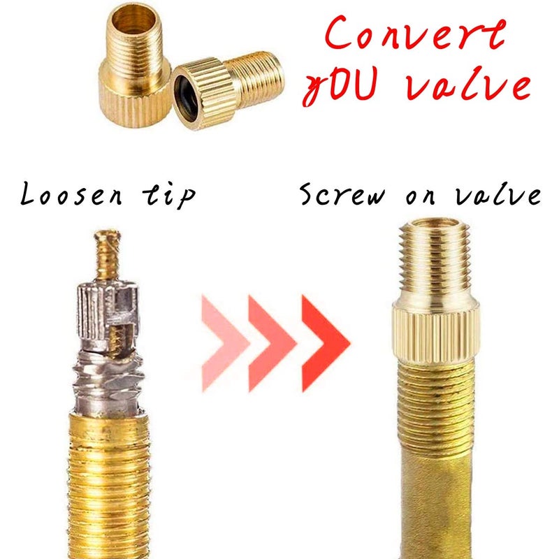 Aracey 36 Pieces Presta Valve Core Kits,Handy Alloy Valve Core Remover,10Pcs Presta Valve Cores,5Pcs Presta Valve Adapters,5Pcs Presta Valve Caps,10Pcs Schrader Valve Cores,5Pcs Schrader Valve Caps - Image 5